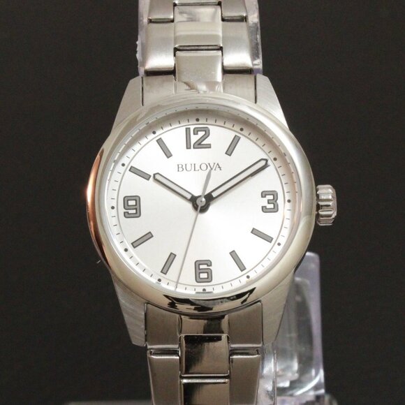 Bulova Casual Ladies Watch Silver Dial Arabic Numerals Stainless Bracelet 28mm - Picture 6 of 11